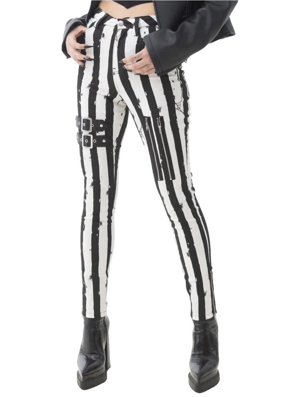 Killstar Beetlejuice Black And White Striped Pants